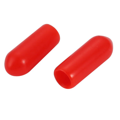 Harfington 150pcs 4mm Inner Dia PVC Flexible Vinyl Cap Screw Thread Protector Cover Red
