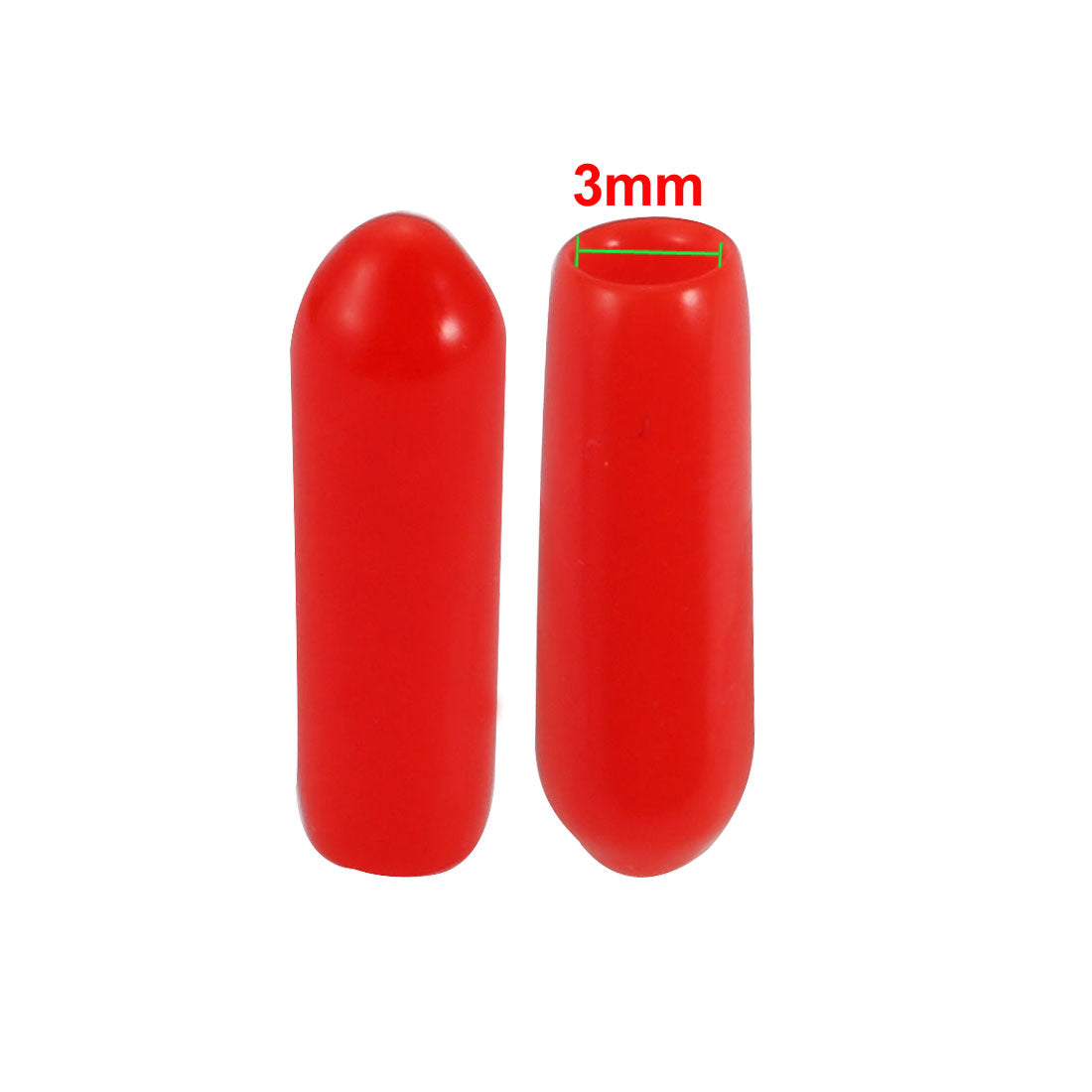 Harfington 150pcs 3mm Inner Dia PVC Flexible Vinyl Cap Screw Thread Protector Cover Red