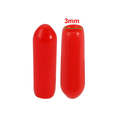 Harfington 150pcs 3mm Inner Dia PVC Flexible Vinyl Cap Screw Thread Protector Cover Red