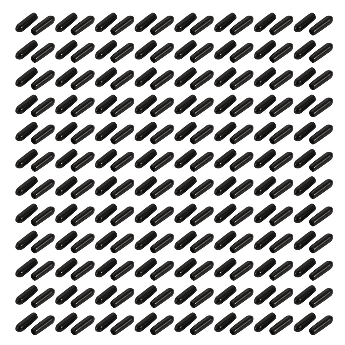 Harfington 150pcs 3mm Inner Dia PVC Flexible Vinyl Cap Screw Thread Protector Cover Black