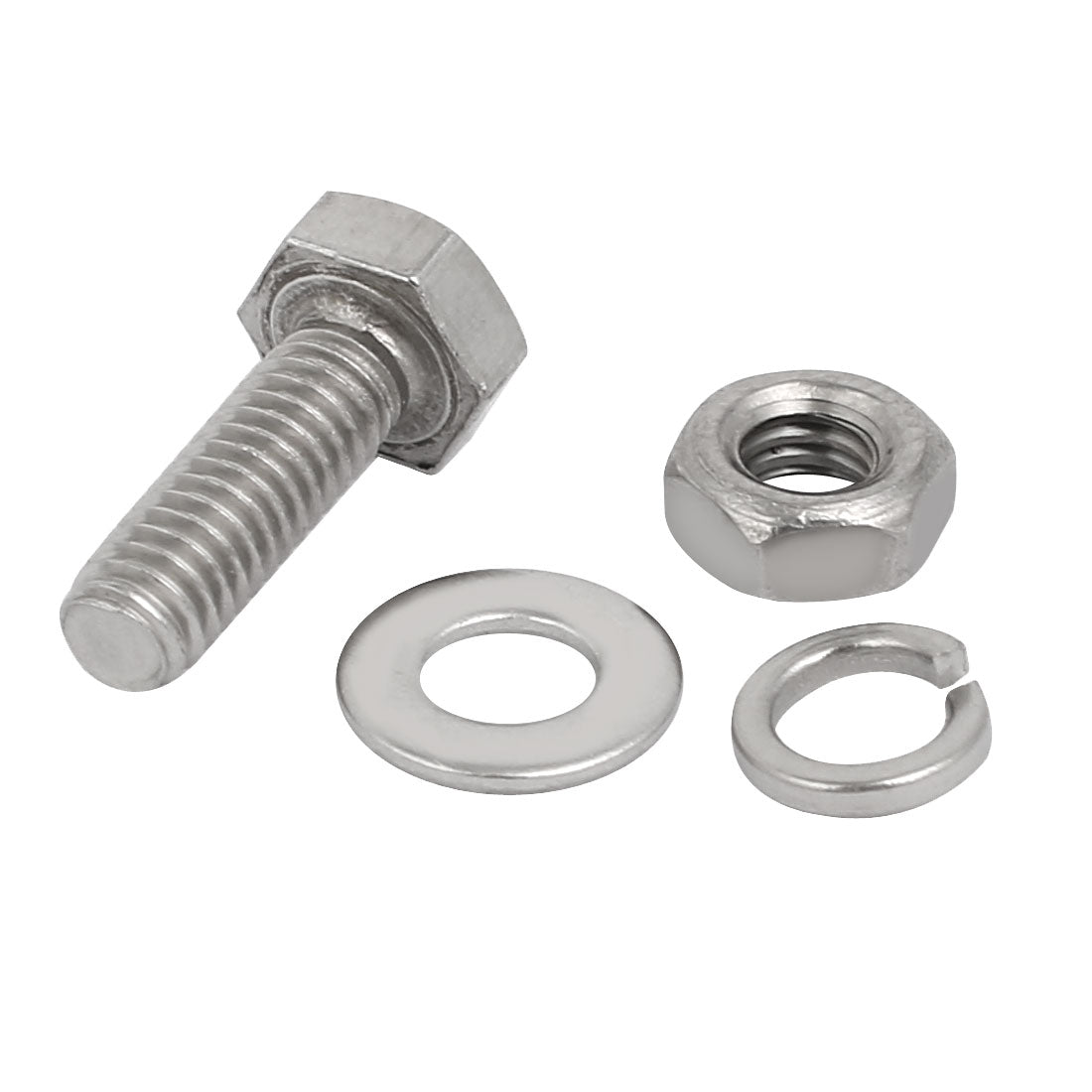 Harfington M4x12mm 316 Stainless Steel Hex Bolt w Washer Nuts Assortment Kit 50pcs