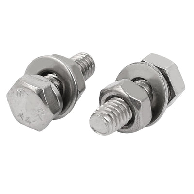 Harfington M4x12mm 316 Stainless Steel Hex Bolt w Washer Nuts Assortment Kit 50pcs