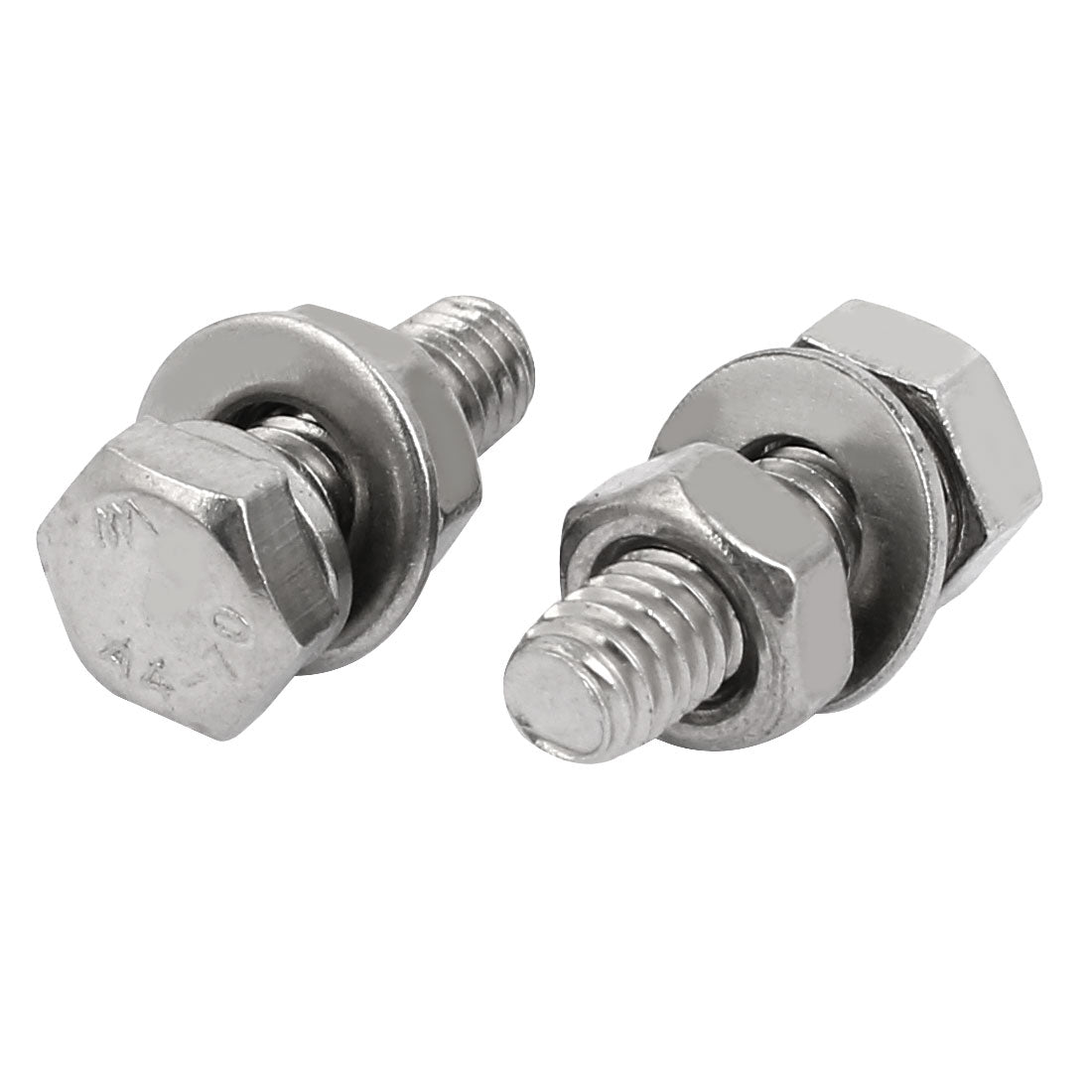 Harfington M4x16mm 316 Stainless Steel Hex Bolt w Washer Nuts Assortment Kit 50pcs