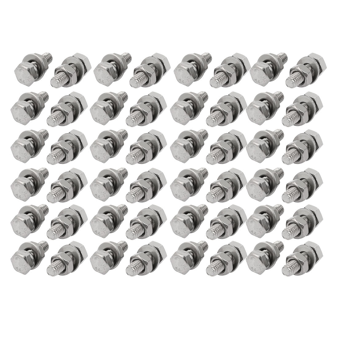 Harfington M4x16mm 316 Stainless Steel Hex Bolt w Washer Nuts Assortment Kit 50pcs