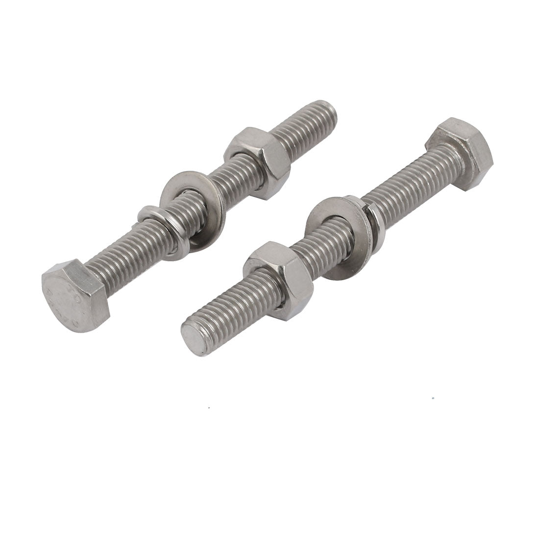 Harfington 2 Set M8x70mm 316 Stainless Steel Hex Bolts w Nuts and Washers Assortment Kit