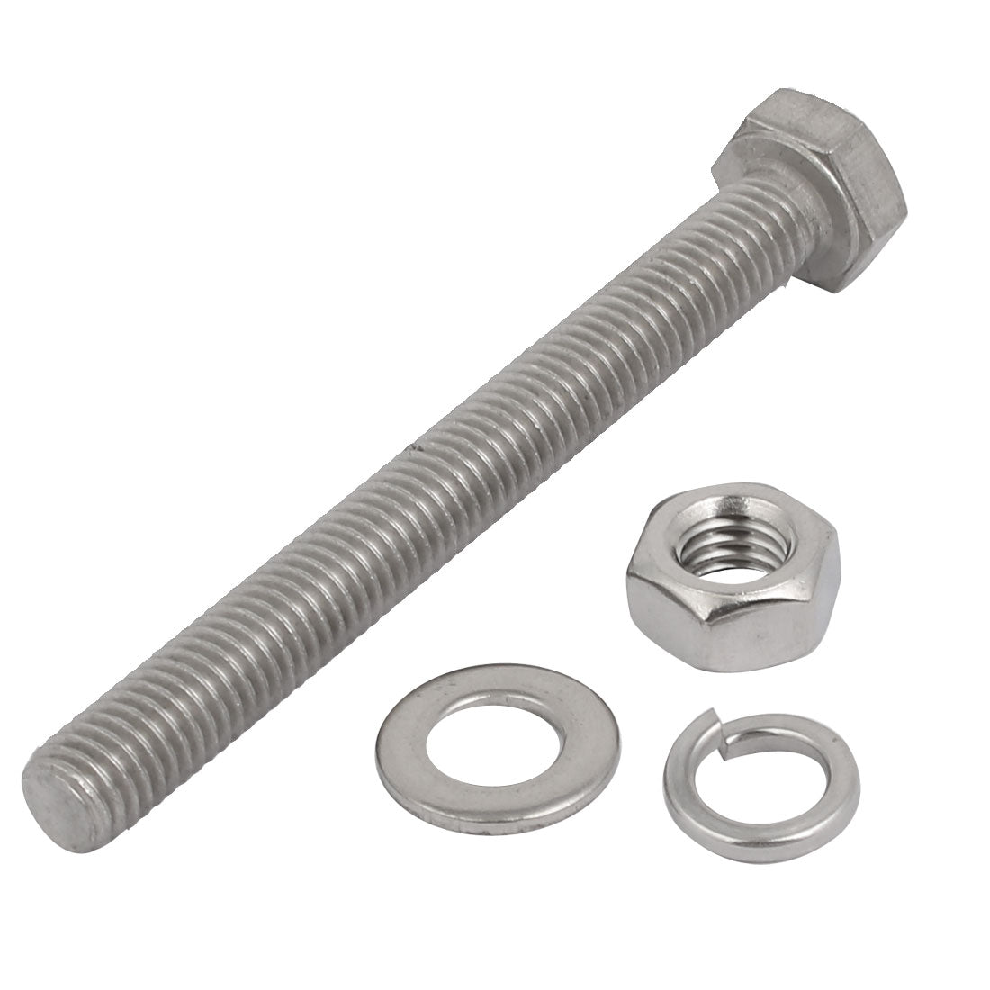 Harfington 5 Set M8x75mm 316 Stainless Steel Hex Bolts w Nuts and Washers Assortment Kit