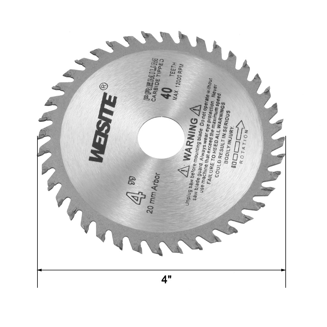 Harfington 4-Inch 40 Teeth 12000RPM TCT Premium Carbide Tip Circular Saw Blade w 5/8-inch Arbor