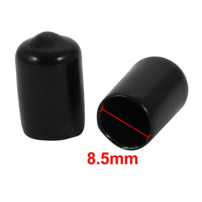 Harfington 150 Pcs 8.5mm Inner Dia PVC Vinyl End Cap Bolt Screw Thread Protector Black