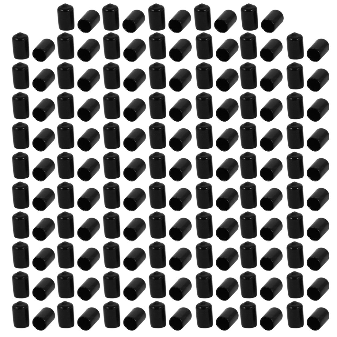 Harfington 150 Pcs 8.5mm Inner Dia PVC Vinyl End Cap Bolt Screw Thread Protector Black