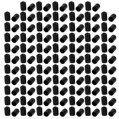 Harfington 150 Pcs 8.5mm Inner Dia PVC Vinyl End Cap Bolt Screw Thread Protector Black
