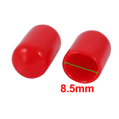 Harfington 150 Pcs 8.5mm Inner Dia PVC Vinyl End Cap Bolt Screw Thread Protector Red
