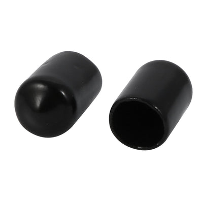 Harfington 150 Pcs 9mm Inner Dia PVC Vinyl End Cap Bolt Screw Thread Protector Black