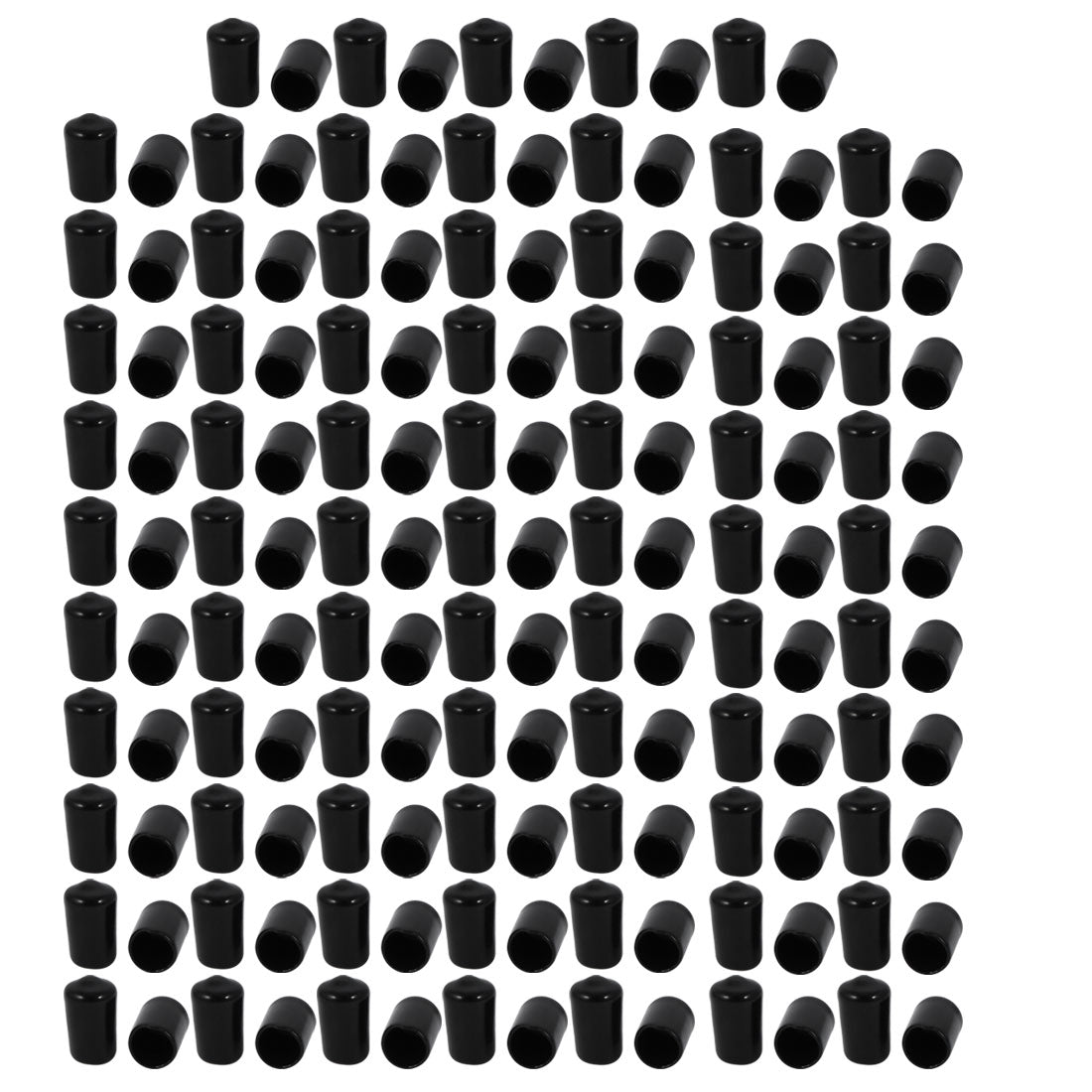Harfington 150 Pcs 9mm Inner Dia PVC Vinyl End Cap Bolt Screw Thread Protector Black