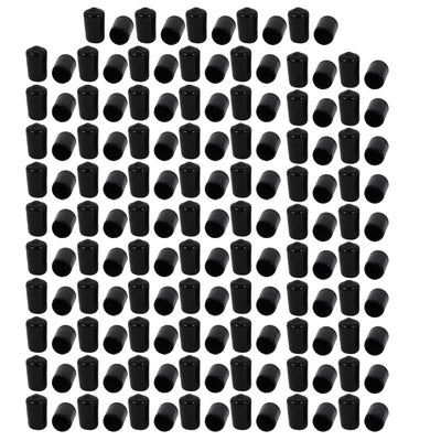 Harfington 150 Pcs 9mm Inner Dia PVC Vinyl End Cap Bolt Screw Thread Protector Black