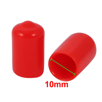 Harfington 150 Pcs 10mm Inner Dia PVC Vinyl End Cap Bolt Screw Thread Protector Red
