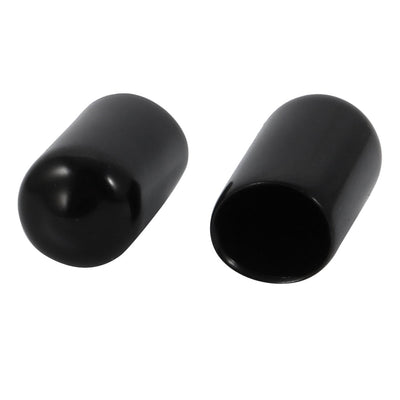 Harfington 150 Pcs 10mm Inner Dia PVC Vinyl End Cap Bolt Screw Thread Protector Black