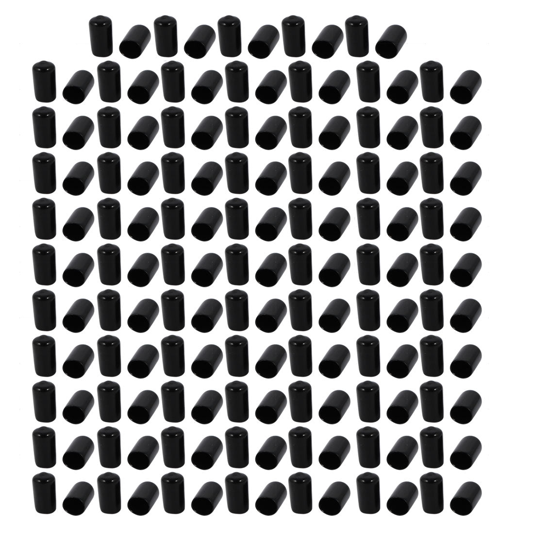 Harfington 150 Pcs 10mm Inner Dia PVC Vinyl End Cap Bolt Screw Thread Protector Black