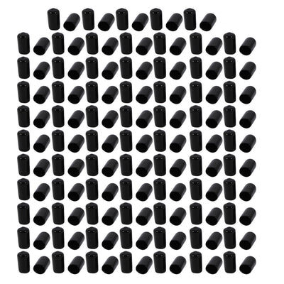 Harfington 150 Pcs 10mm Inner Dia PVC Vinyl End Cap Bolt Screw Thread Protector Black