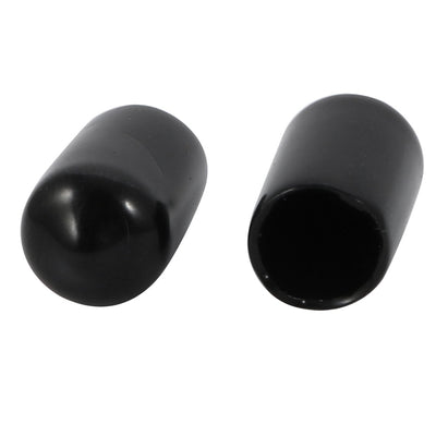 Harfington 18 Pcs 9.5mm Inner Dia PVC Vinyl End Cap Bolt Screw Thread Protector Black