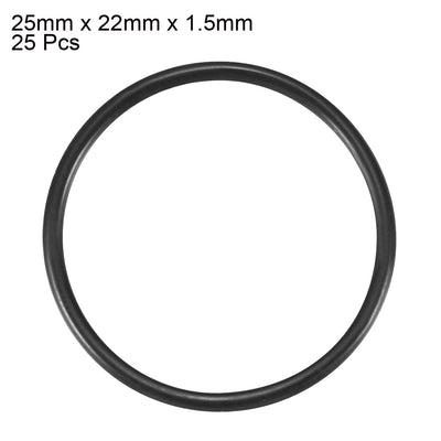 Harfington Nitrile Rubber O-Rings Metric Buna-N Sealing Gasket Black Pack of 25
