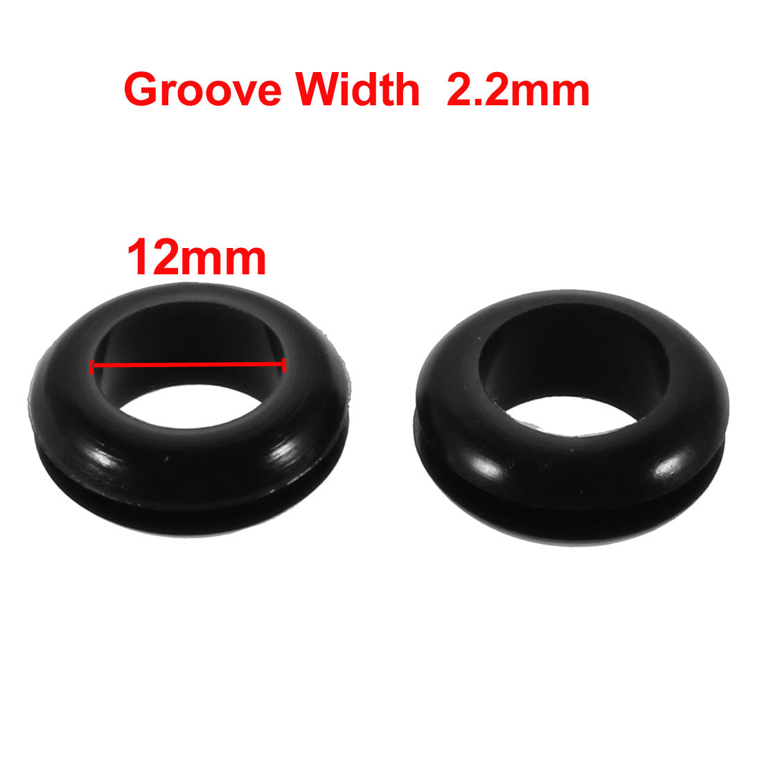 Harfington 150pcs Double Side Rubber Ring Sealing Grommet Wire Grommets 19mm x 7.5mm