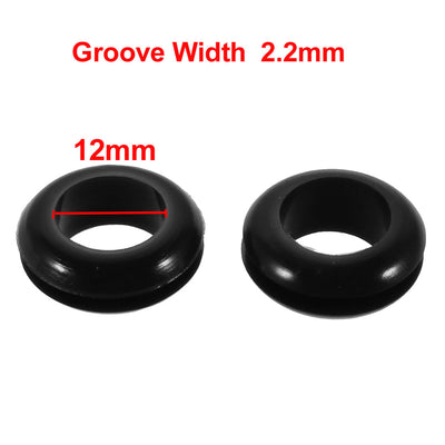 Harfington 150pcs Double Side Rubber Ring Sealing Grommet Wire Grommets 19mm x 7.5mm