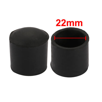 Harfington 18 Stück Möbel-Schreibtischstuhl, runde Gummibein-Spitzenkappe, passend für 22 mm Innendurchmesser, Schwarz