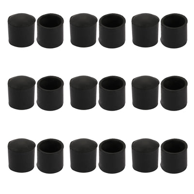 Harfington 18pcs Furniture Desk Chair Round Rubber Legm Tip Cap Fit For 22mm Inner Dia Black