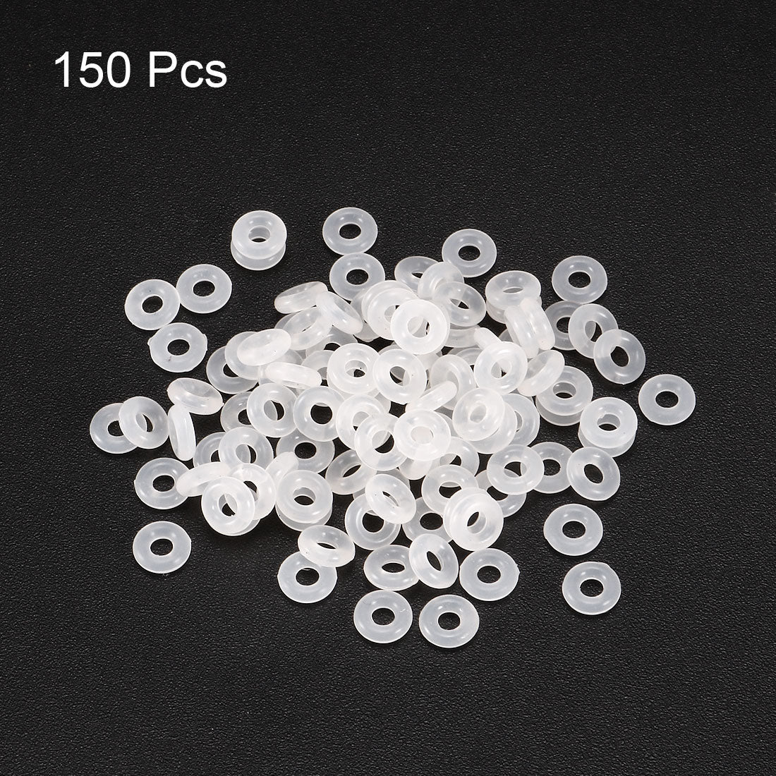 Harfington 150Pcs 5mm Outer Dia 1.5mm Thickness Sealing Ring O-shape Silicagel Grommet
