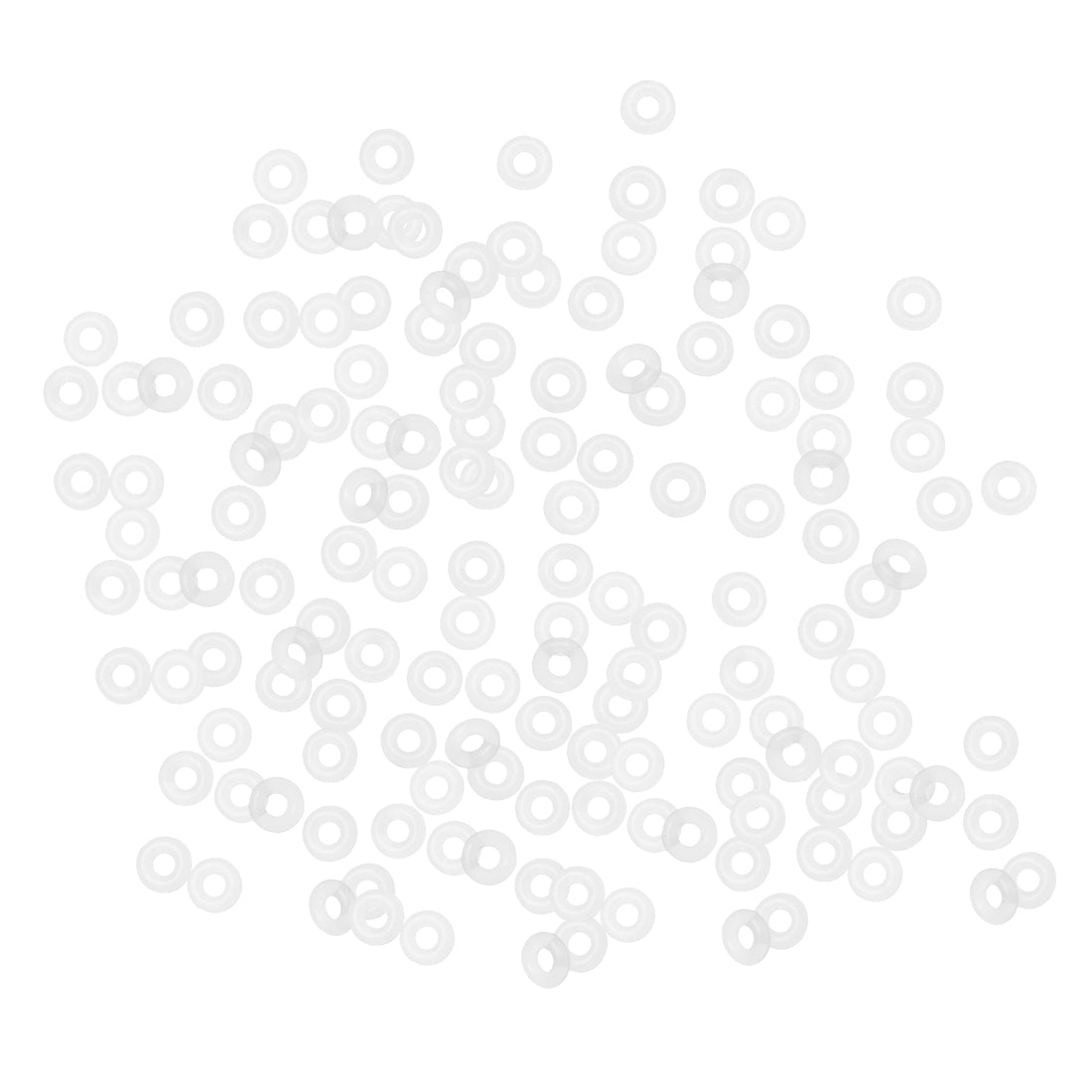 Harfington 150Pcs 5mm Outer Dia 1.5mm Thickness Sealing Ring O-shape Silicagel Grommet