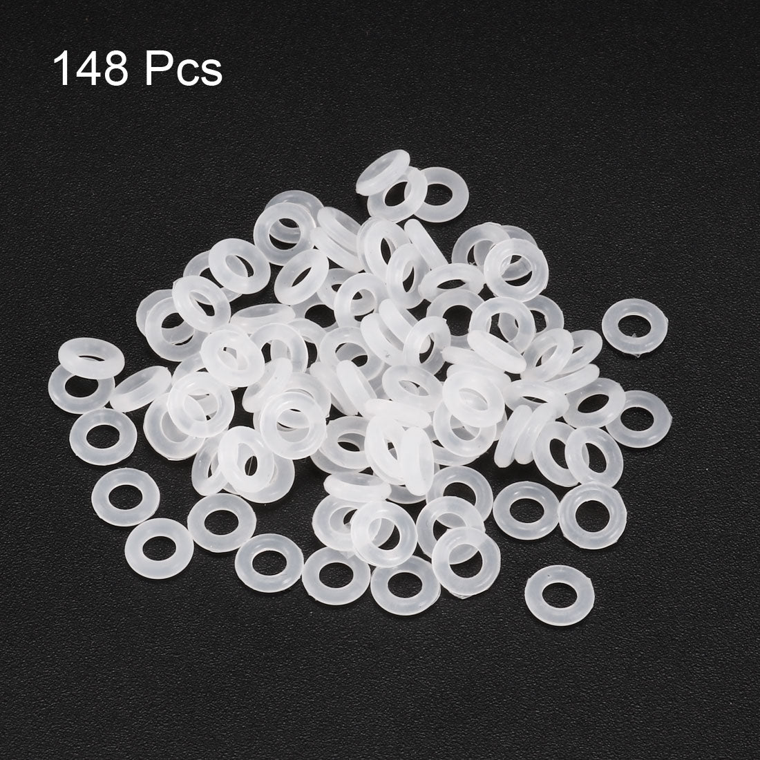 Harfington 148pcs 6mm Outer Dia 1.5mm Thickness Sealing Ring O-shape Silicagel Grommet