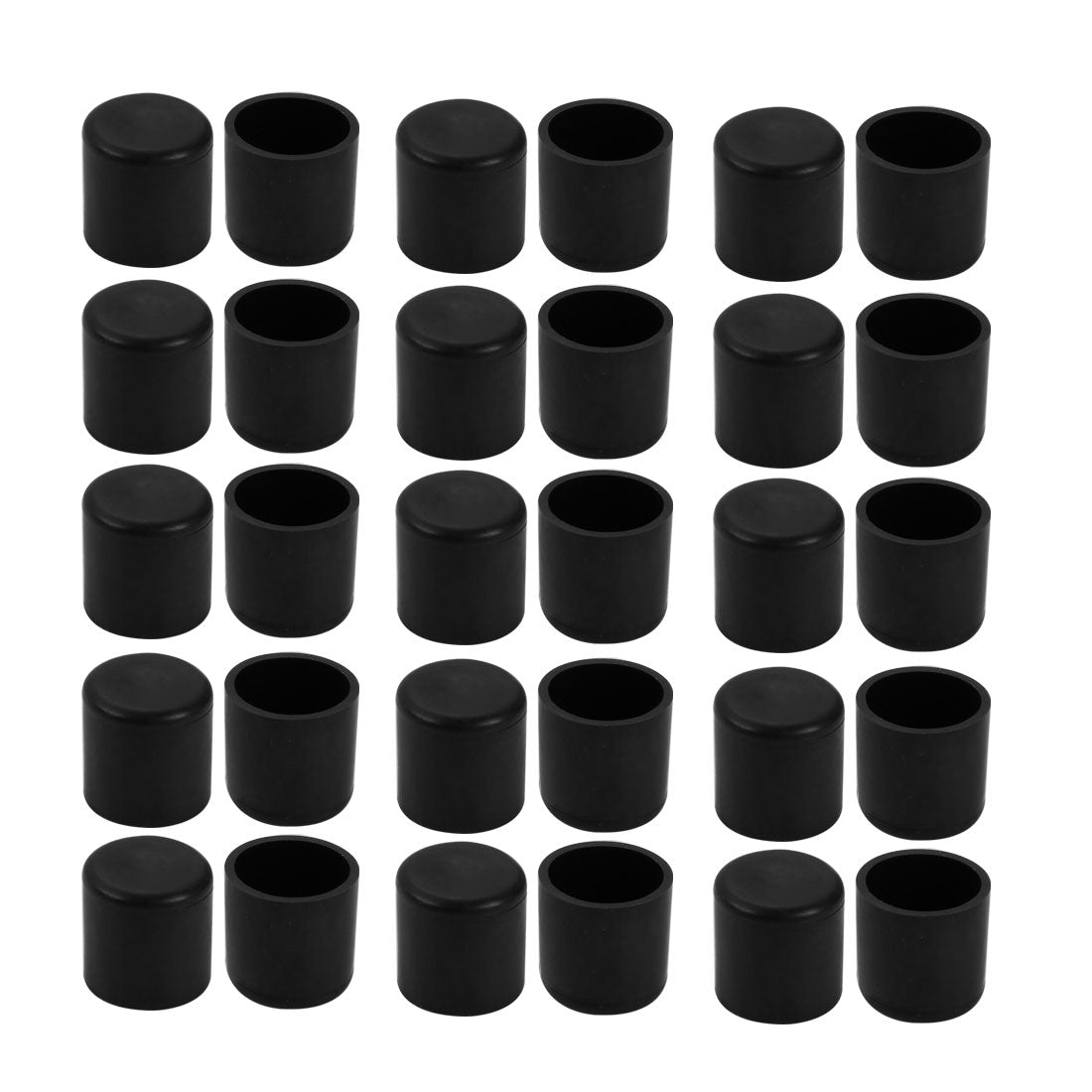 Harfington 19mm Inner Diameter Chair Leg Floor Protectors Table Feet Tips Covers Caps 30pcs