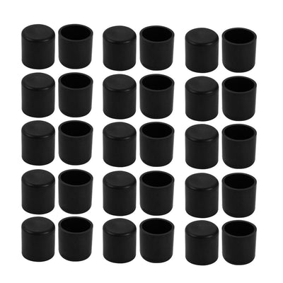 Harfington 19mm Inner Diameter Chair Leg Floor Protectors Table Feet Tips Covers Caps 30pcs