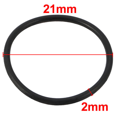 Harfington 13pcs Black 21mm Outer Dia 2mm Thickness Sealing Ring O-shape Rubber Grommet