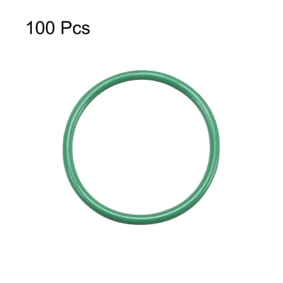 Harfington Fluorine Rubber O-Rings, FKM Seal Gasket for Vehicle Machinery Plumbing, Green, Pack of 100