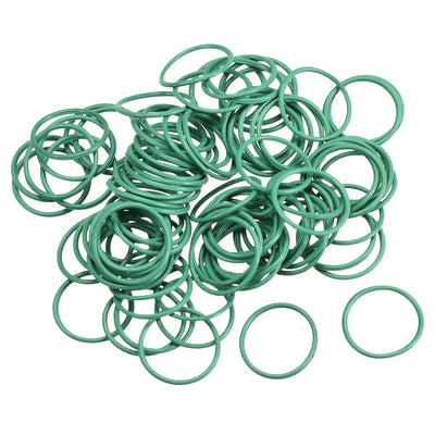 Harfington Fluorine Rubber O-Rings, FKM Seal Gasket for Vehicle Machinery Plumbing, Green, Pack of 100