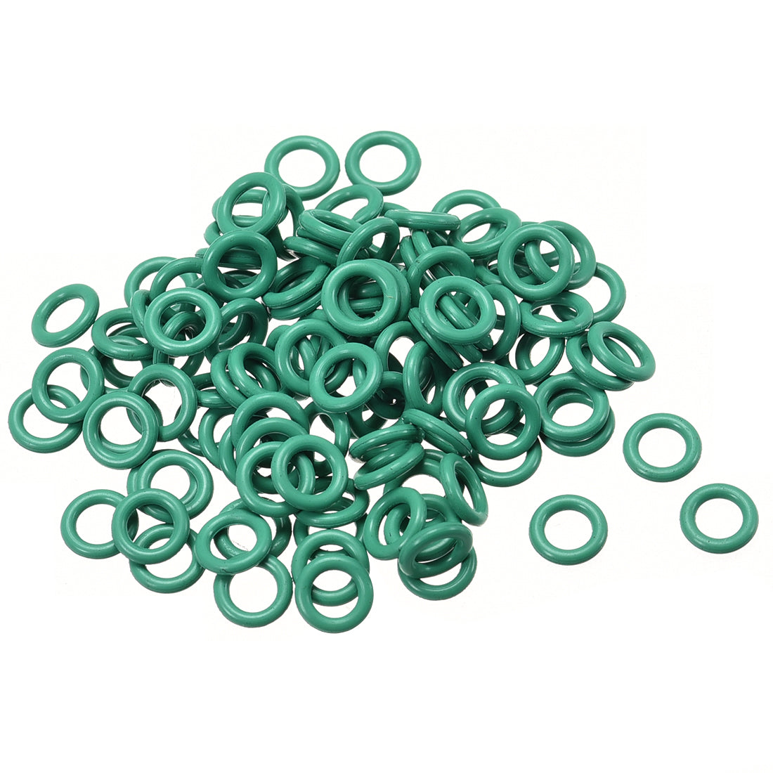Harfington Fluorine Rubber O-Rings, FKM Seal Gasket for Vehicle Machinery Plumbing, Green, Pack of 100