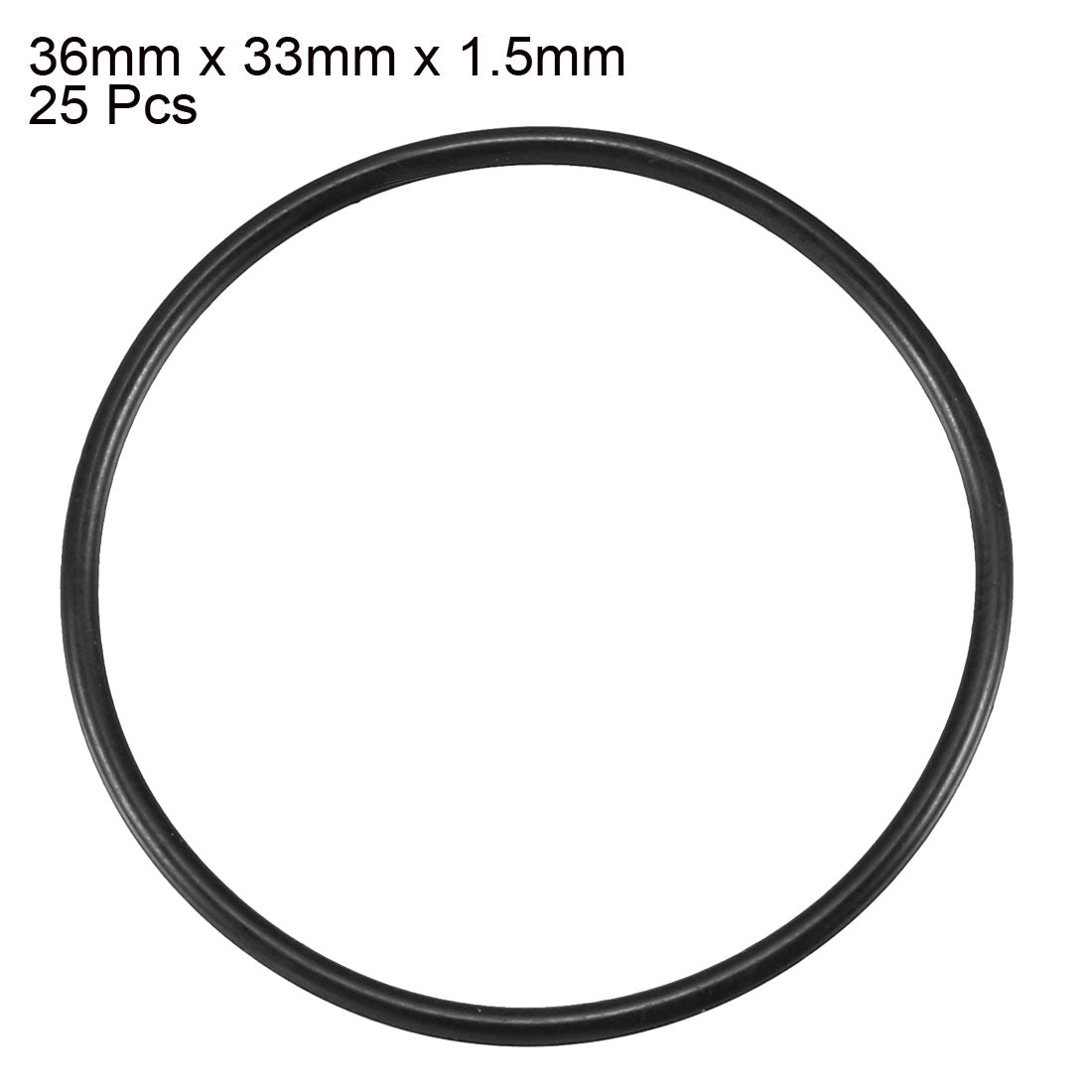 Harfington Nitrile Rubber O-Rings Metric Buna-N Sealing Gasket Black Pack of 25