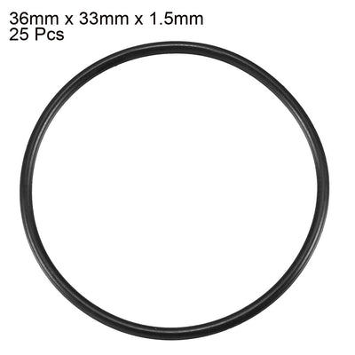 Harfington Nitrile Rubber O-Rings Metric Buna-N Sealing Gasket Black Pack of 25