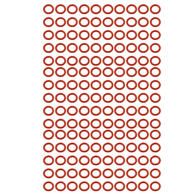 Harfington 150pcs Red 9mm Outer Dia 1.5mm Thickness Sealing Ring O-shape Rubber Grommet