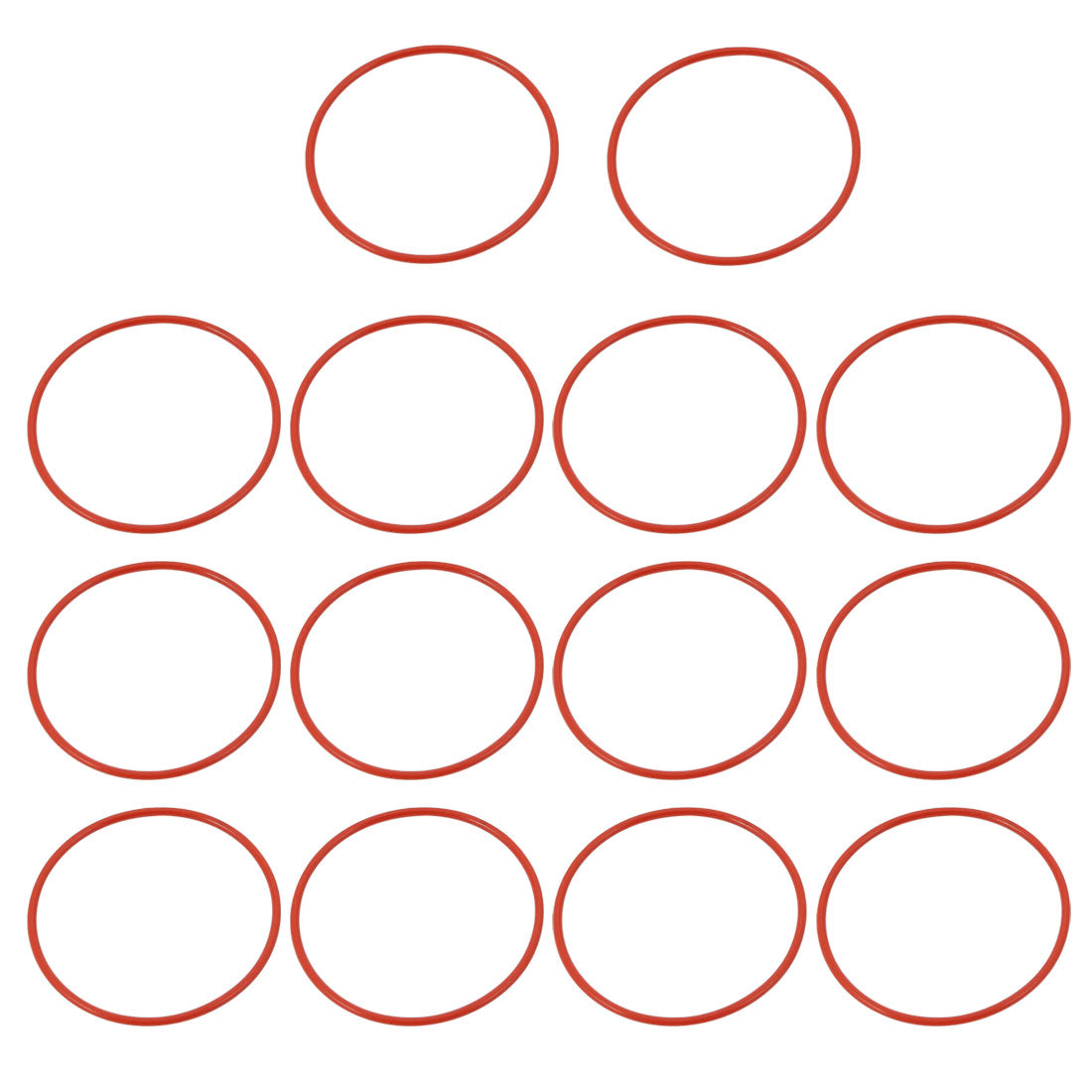 Harfington 14pcs Red 43mm Outer Dia 1.5mm Thickness Sealing Ring O-shape Rubber Grommet
