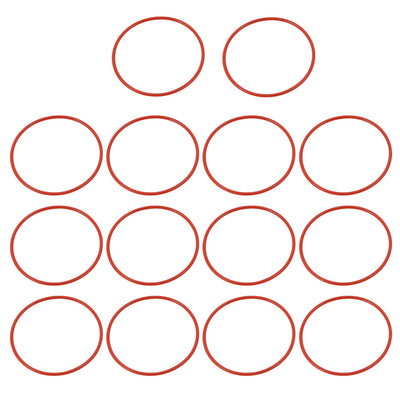 Harfington 14pcs Red 43mm Outer Dia 1.5mm Thickness Sealing Ring O-shape Rubber Grommet