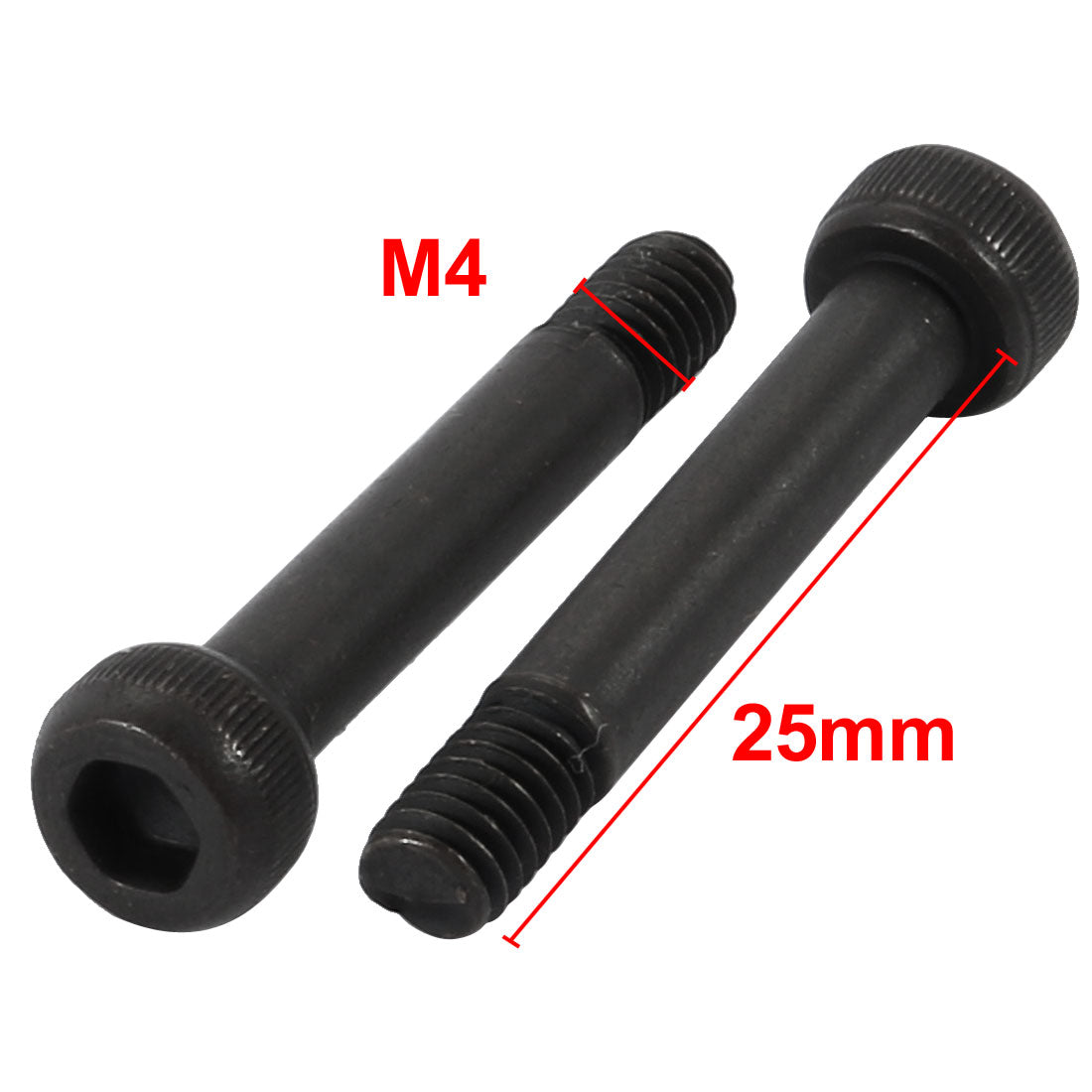 Harfington M4x25mm 12.9 Carbon Steel 5.8mm Half Thread Hex Socket Head Cap Screw Bolt 30Pcs