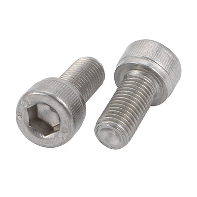 Harfington M6x12mm 0.75mm Pitch 304 Stainless Steel Hex Socket Head Cap Screws Bolts 10pcs