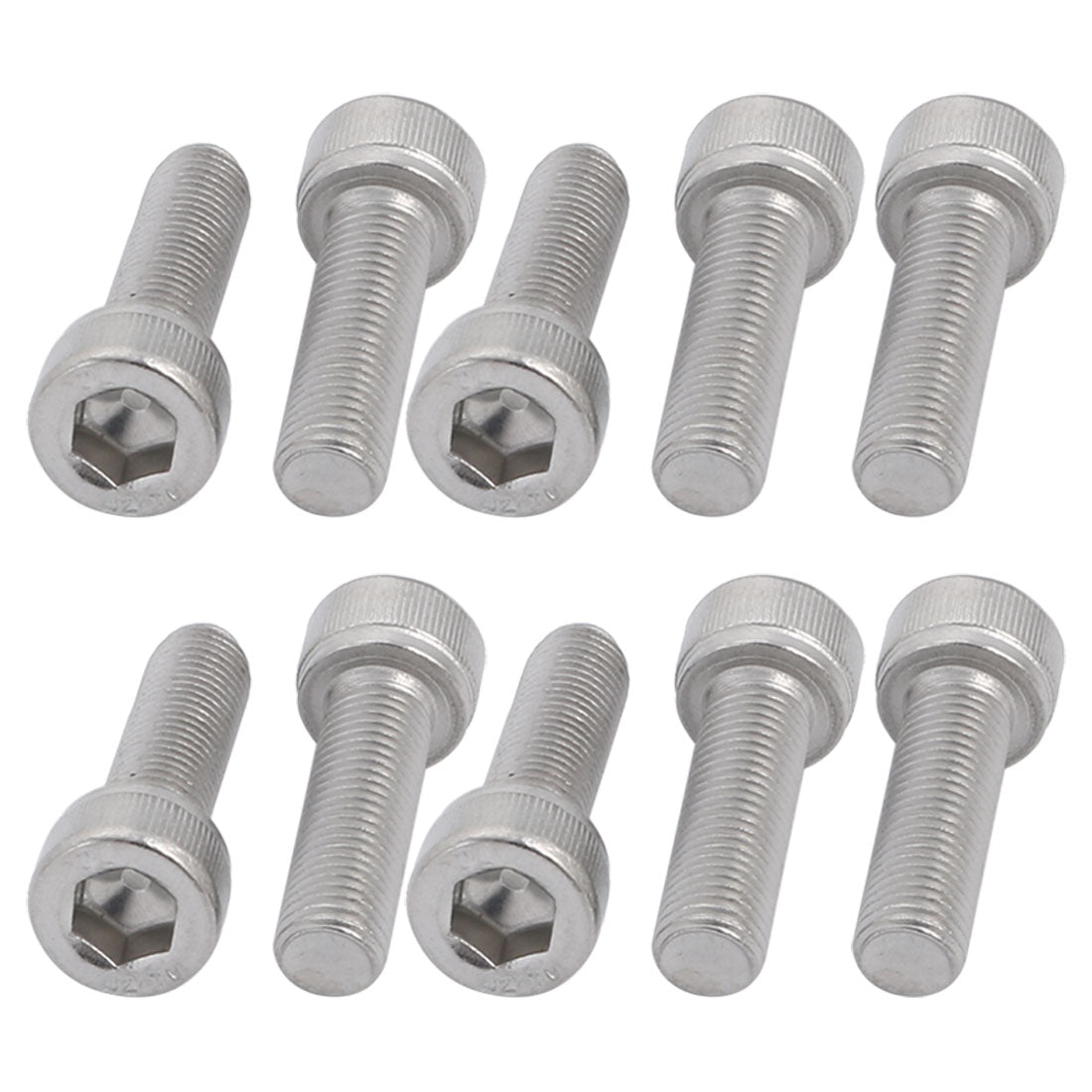 Harfington M6x20mm 0.75mm Pitch 304 Stainless Steel Hex Socket Head Cap Screws Bolts 10pcs