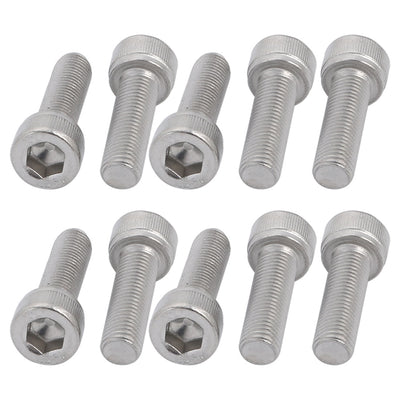 Harfington M6x20mm 0.75mm Pitch 304 Stainless Steel Hex Socket Head Cap Screws Bolts 10pcs