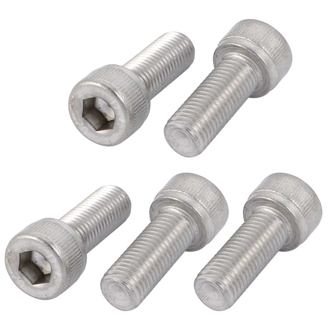 Harfington M8x20mm 1mm Pitch 304 Stainless Steel Hex Socket Head Cap Screws Bolts 5pcs