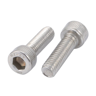 Harfington M6x20mm 304 Stainless Steel Left Hand Thread Hex Socket Head Cap Screw Bolt 5pcs