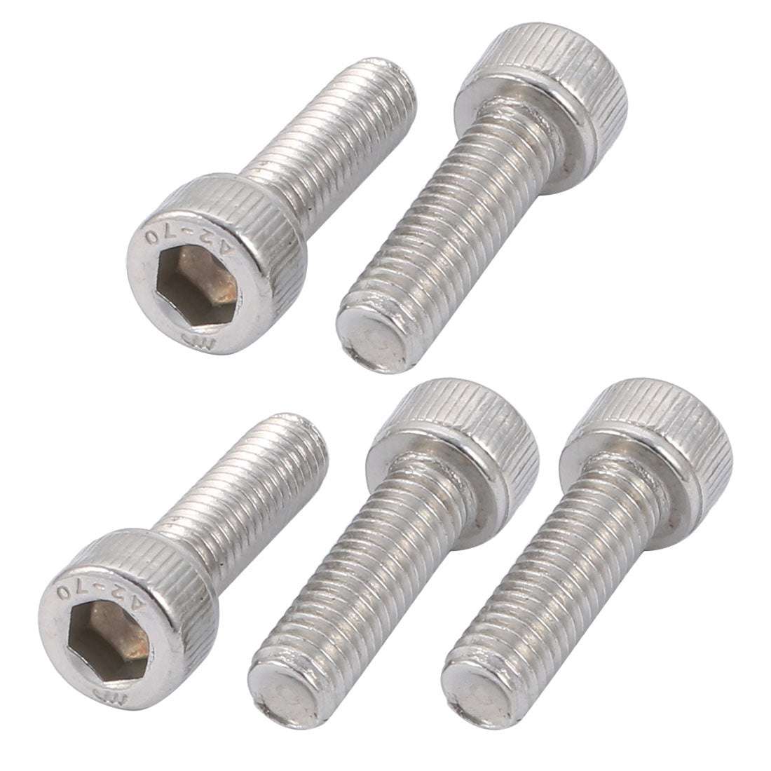 Harfington M6x20mm 304 Stainless Steel Left Hand Thread Hex Socket Head Cap Screw Bolt 5pcs