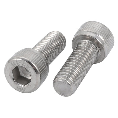 Harfington M8x20mm 304 Stainless Steel Left Hand Thread Hex Socket Head Cap Screw Bolt 2pcs